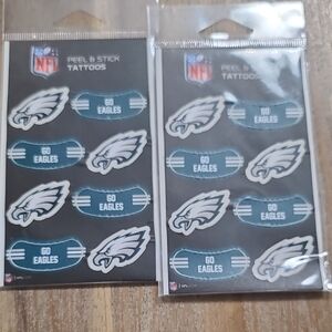 NFL Philadelphia Eagles Team Spirit Tattoos - Green and White , 2 Pk